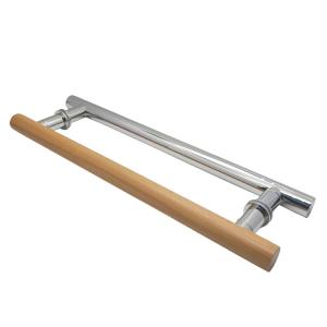 Stainless Steel and Wood Office Glass Door Handle